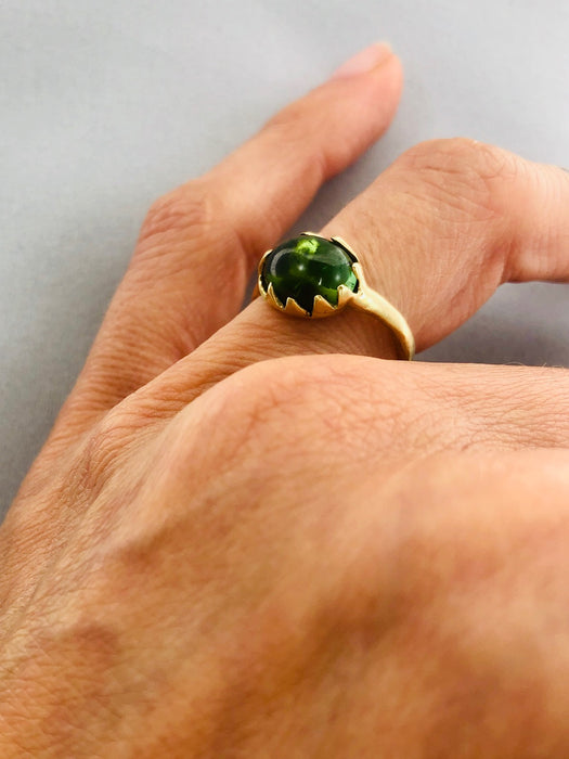 Green Tourmaline Princess Ring
