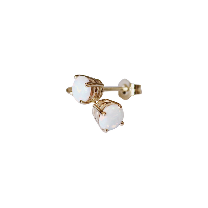 Pearl White Opal Stud Earrings