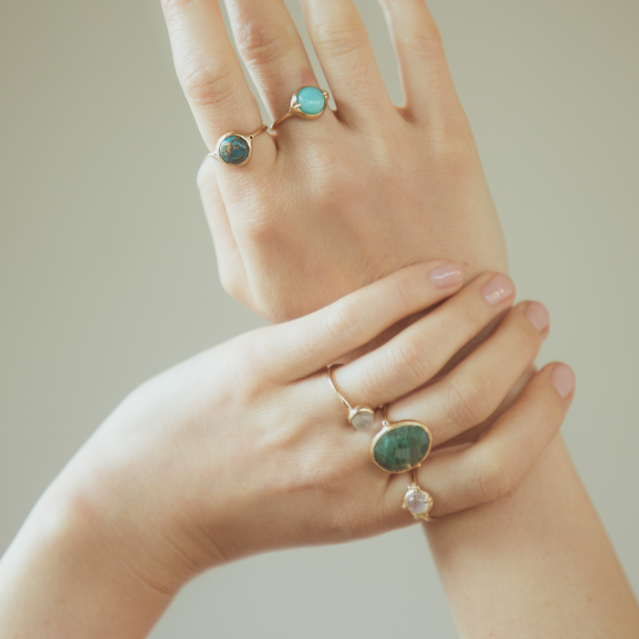 Amazonite Crown Ring